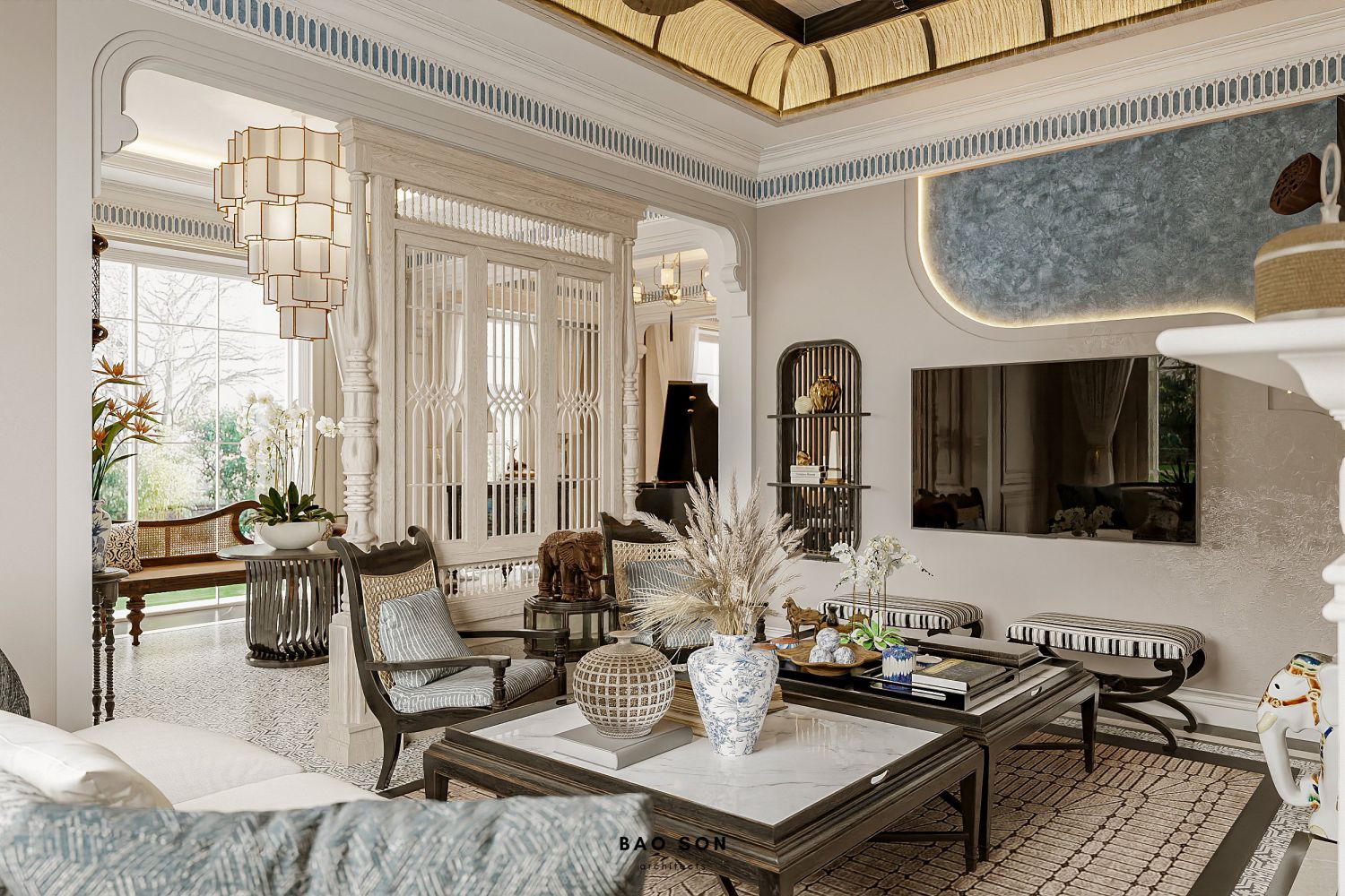 Thiết kế nội thất biệt thự song lập Ngọc Trai Vinhomes Ocean Park